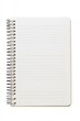 © Hasnah - Blank spiral-bound notebook with lined pages.  It is a simple, clean, and functional writing tool with a neutral white color scheme. The notebook has a standard spiral binding
