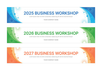 Wall Mural - modern business banner templates with abstract geometric patterns. perfect for workshops, events, co