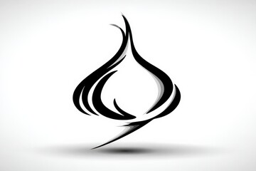 Aufkleber - Abstract black flame design representing creativity and energy in a minimalist style for modern decor