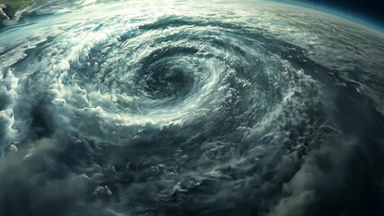Wall Mural - a space of generating tornadoes on earth, swirling storm cloud in the sky, the storm is very large.