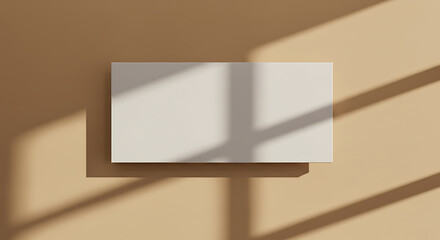 Wall Mural - blank white card with window shadow overlay, minimalist mockup design perfect for branding, presenta