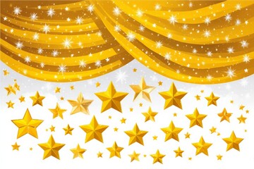 Poster - Golden star curtain background creates a festive atmosphere for celebrations and events