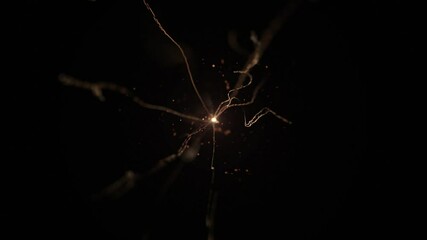 Wall Mural - golden particle burst explosion - big bang