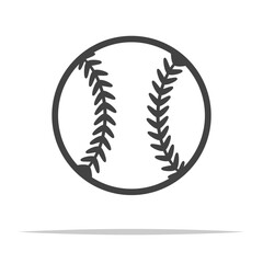 Wall Mural - baseball ball outline icon transparent vector isolated