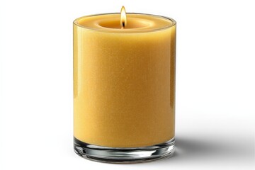 Poster - Warm yellow candle flickers in a cozy setting, providing soft illumination during evening hours