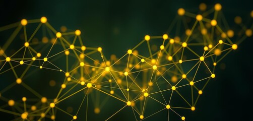 Wall Mural - Abstract network of interconnected lines and nodes forming geometric shapes, background, science
