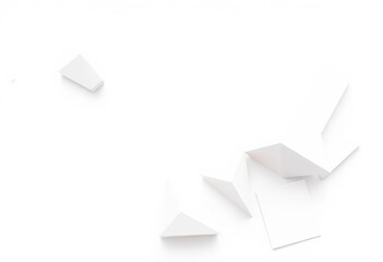 Wall Mural - Abstract white geometric shapes on white background, tech style, connection, pattern