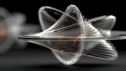 Fototapete - abstract glass shape spinning motion 3d rendering animation
