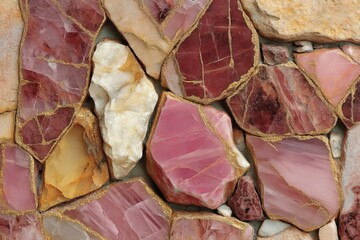 Poster - Stunning display of various gemstones arranged beautifully on a surface showcasing intricate colors and textures