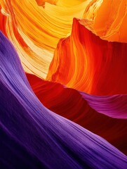Wall Mural - Abstract landscape with vibrant color and layered forms