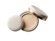 © Thanawin - Compact powder with applicator, white isolated background.