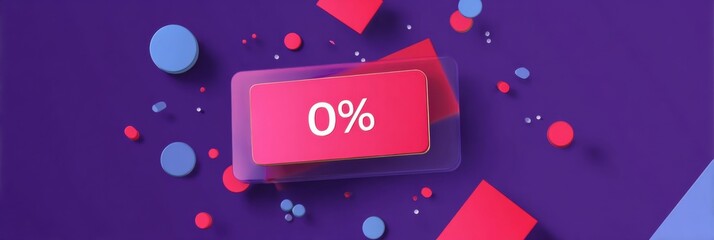 Aufkleber - Discount Popup on Glossy User Interface Panel With Vibrant Shapes and Colors Attracting Attention