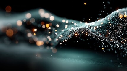 Fototapete - futuristic point wave abstract background with a dynamic wave connecting background abstract wave artificial intelligence big data technology 3d rendering,stock photo