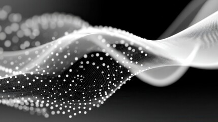 Aufkleber - grey white abstract background with flowing particles digital future technology concept vector illustration,stock photo