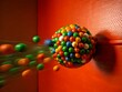 © Man888 - Slow Motion Ball Impact: Soft Wall Collision, Abstract Kinetic Energy