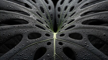 Leinwandbilder - monstera leaf detailed macro view generative ai