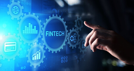 Wall Mural - fintech financial technology cryptocurrency investment and digital money. business concept on virtua