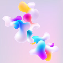 Wall Mural - abstract background of iridescent liquid shapes. colorful vector bubbles.