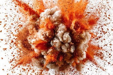 Poster - Dramatic explosion showcases vivid colors and dynamic motion against a white backdrop