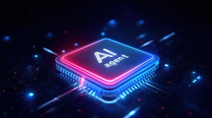 Poster - 3D neon-lit text 
