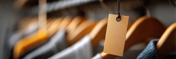 Aufkleber - Display Rack Featuring a Price Tag in a Retail Store With Blurred Clothing Items in the Background
