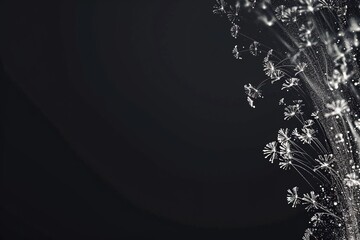 Wall Mural - minimalistic design Abstract holiday background - fireworks at New Year and copy space, the extreme right third of an image,