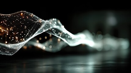 Aufkleber - technology style whit net glowing wave,glowing line glow wave,glow line , high five at gym.stock image