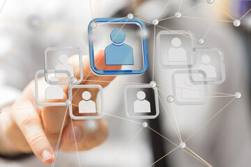 Aufkleber - Global network. Blockchain. 3D illustration. Neural networks and artificial intelligence. Abstract