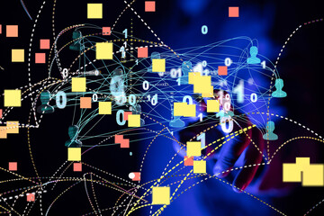 Aufkleber - Social Media Circles modern Network