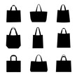 © Sketch - Set bag silhouette isolated vector on white background