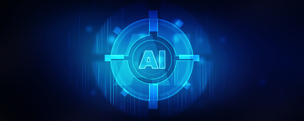 2d illustration Artificial Intelligence (AI) concept
