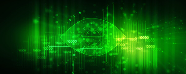 Fototapete - 2d illustration Abstract futuristic electronic circuit technology background