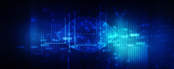 Fototapete - 2d illustration Abstract futuristic electronic circuit technology background
