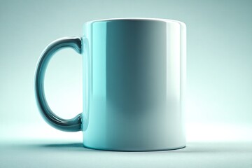 Aufkleber - Empty white ceramic mug on a simple light background showcasing its glossy surface and smooth contours