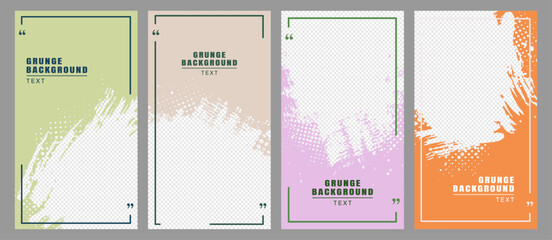 Wall Mural - vector illustration. hand drawn abstract pastel color frame set. ink brush strokes mess with halfton