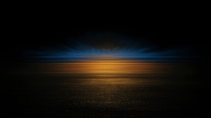 Wall Mural - Abstract Sunset Seascape  Rays  Horizon  Minimalist Design  Dark Background