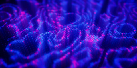 Wall Mural - big data clusters complex graph. quantum computing patterns. cyber space of ai technology neural con