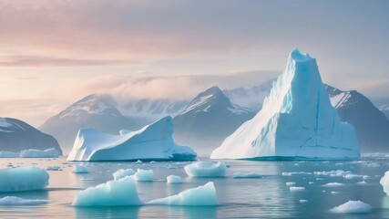 Wall Mural - spectacular banner and remarkable iceberg at sea, noticeable ahead of change