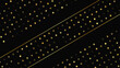© dniprodd - Dark background with golden lines and glittering dots