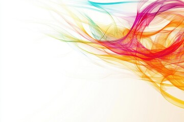 Wall Mural - abstract colorful smoke flowing on white background top angle graphic design illustration