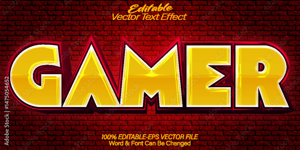 Gamer Vector Text Effect Editable Alphabet Game Play Player E sport ...