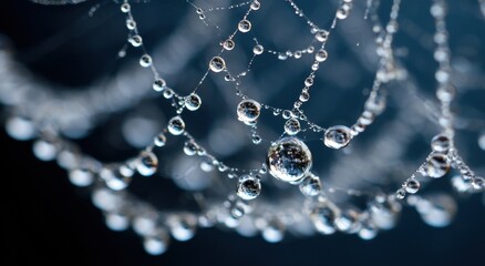 Dew Drops Adorning a Spiderweb
