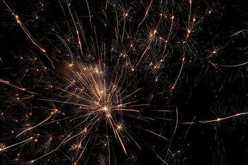colorful fireworks exploding in vibrant night sky