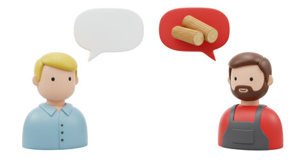 isolated two men chatting