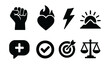 © Innovator587 - Motivational outline icons set – inspiring, empowering symbols for success themes