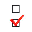 © TransPicHub - A bold red checkmark is placed inside a black square checkbox beneath another empty checkbox.