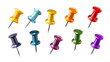 © PNG King - Colorful push pins with a transparent background for various uses
