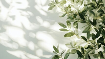 Wall Mural - Closeup of lush green foliage with vibrant natural leaves and elegant organic patterns  Beautiful botanical background with a tranquil serene and calming aesthetic  Ideal for nature wellness beauty