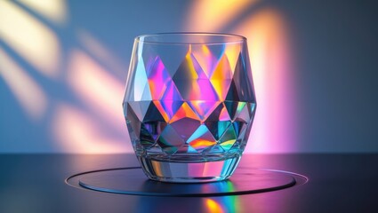 Wall Mural - how sunlight creates shadows and sparkle in a glass of water