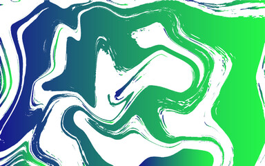 Poster - Abstract fluid art composition with swirling and marbled textures and  vibrant green and blue gradient. Dynamic irregular wave lines with smooth curves and glossy. Marble and liquid grunge texture 